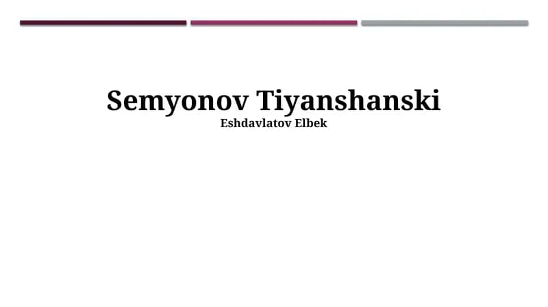 Semenov Tian-Shan haqida tadqiqotlar