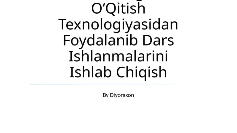 Nuklein Kislotalar Mavzusi BoʻYicha OʻQituvchi Va OʻQuvchi Hamkorligida OʻQitish Texnologiyasidan Foydalanib Dars Ishlanmalarini Ishlab Chiqish