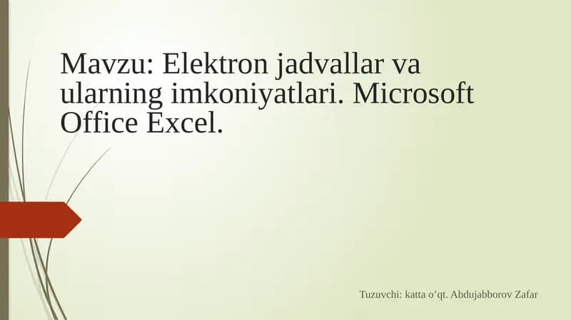 Microsoft Office Excel