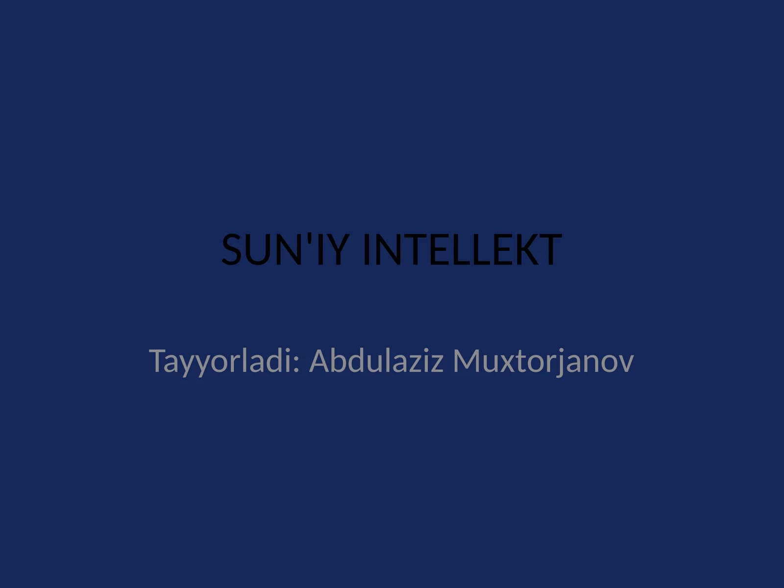SUN'IY INTELLEKT