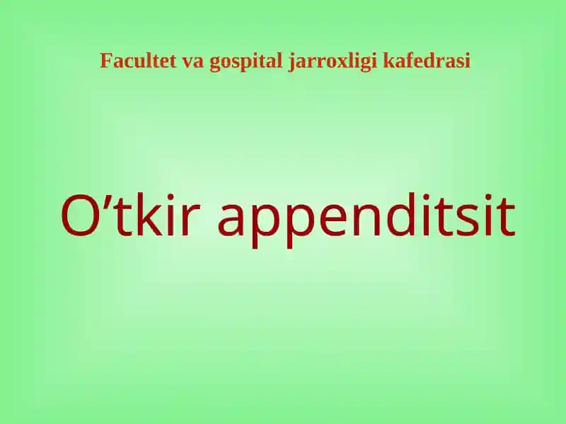 O’tkir appenditsit