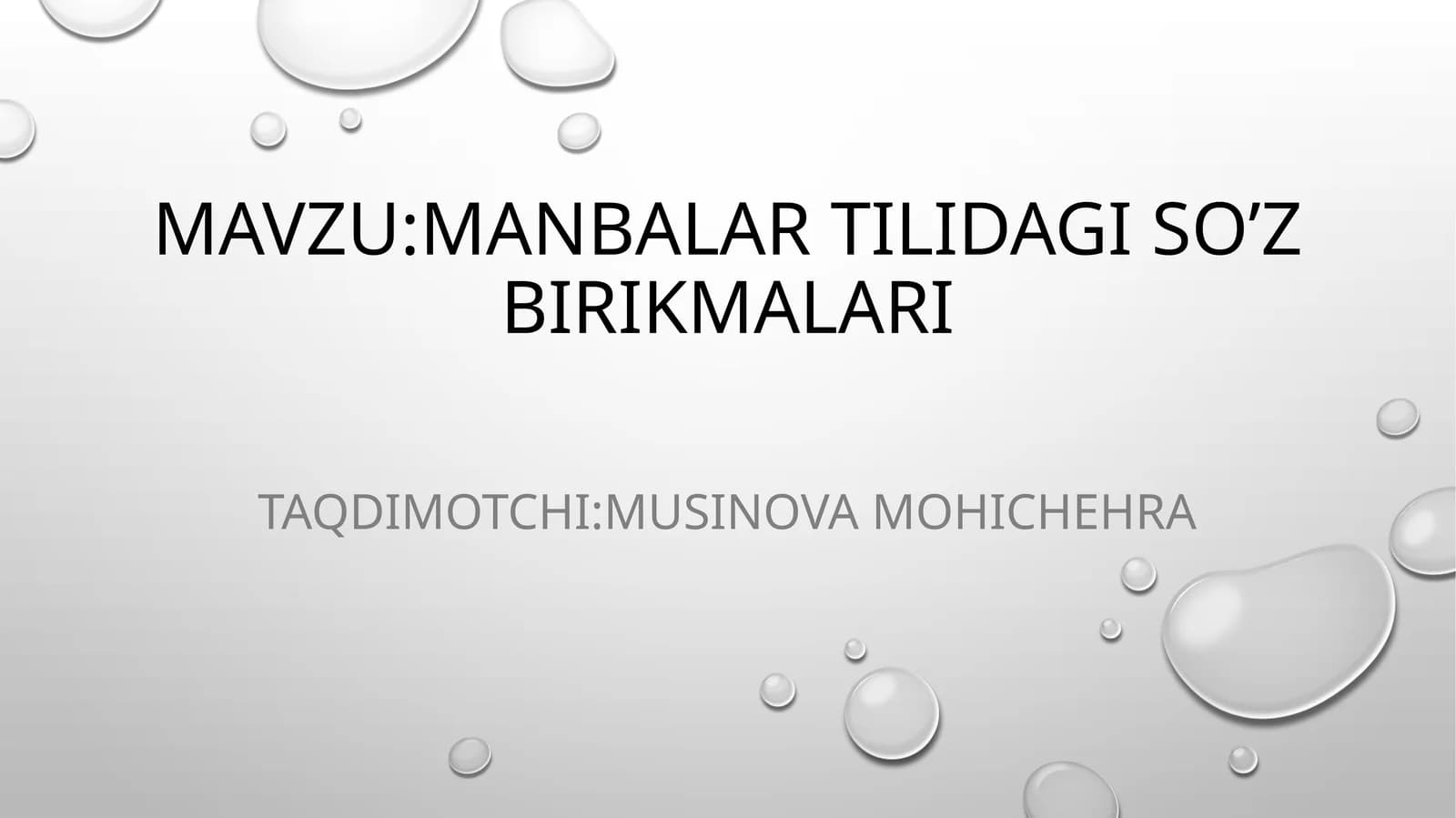 Manbalar tilidagi so’z birikmalari