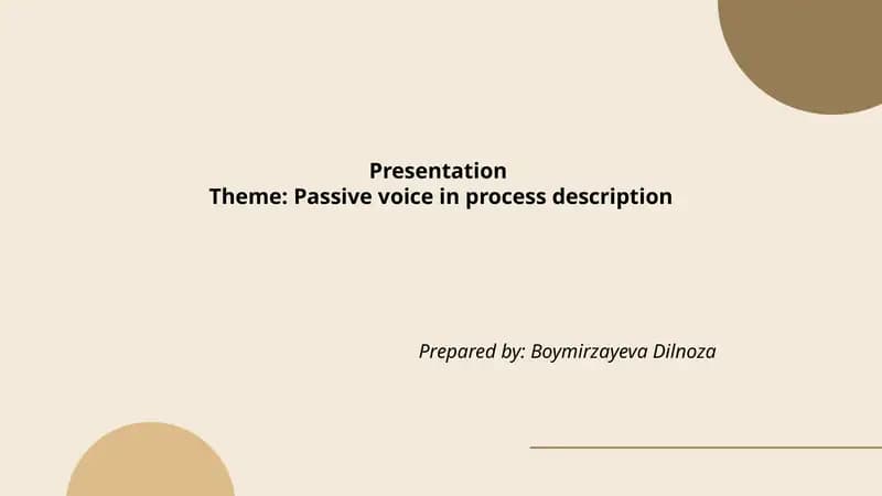 Passive voice in process description