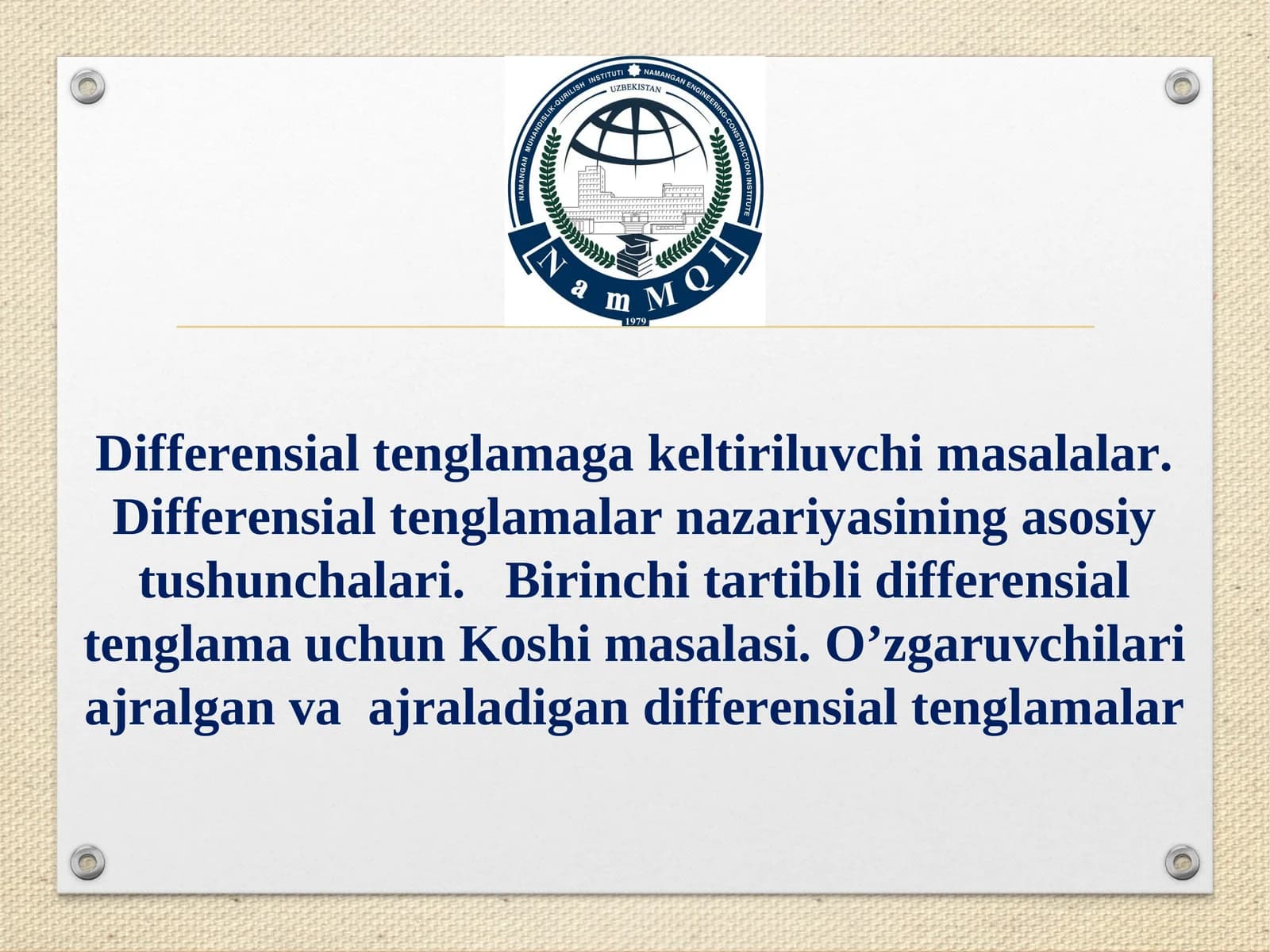Differensial tenglamalar