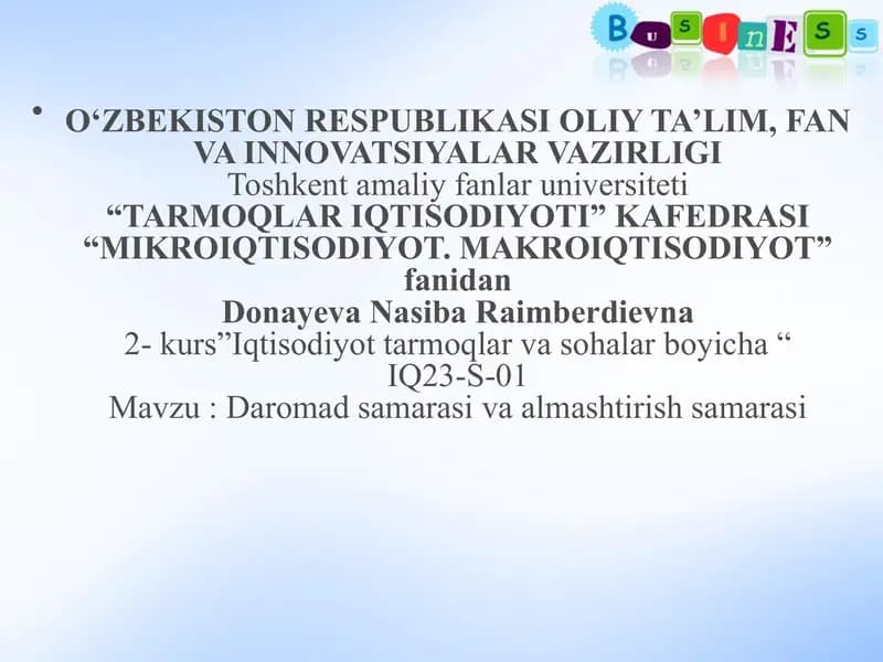 Daromad samarasi va almashtirish samarasi