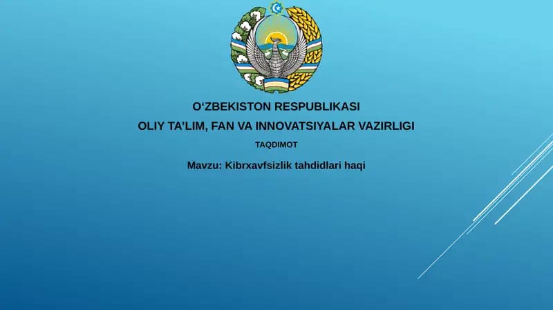 Kiberxavfsizlik Tahdidlari