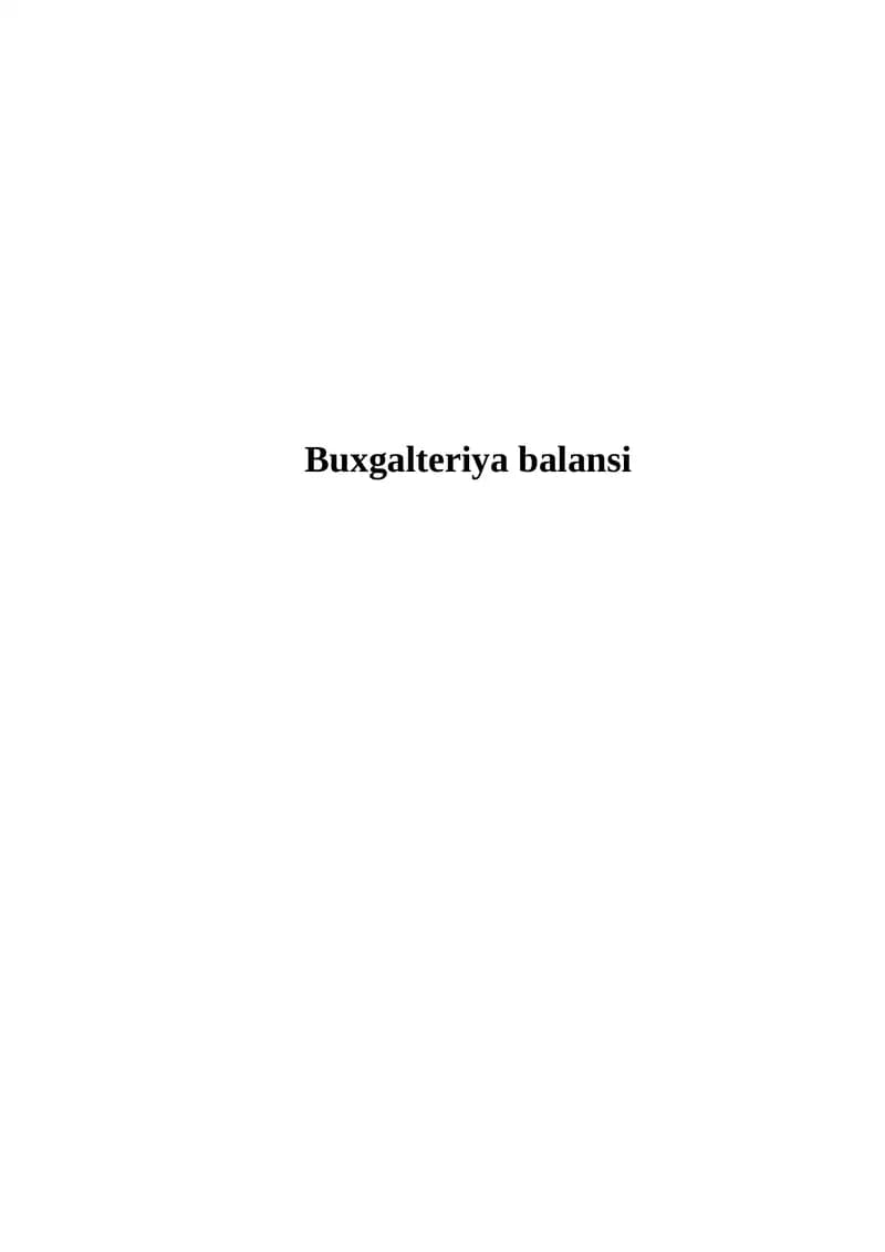 Buxgalteriya balansi