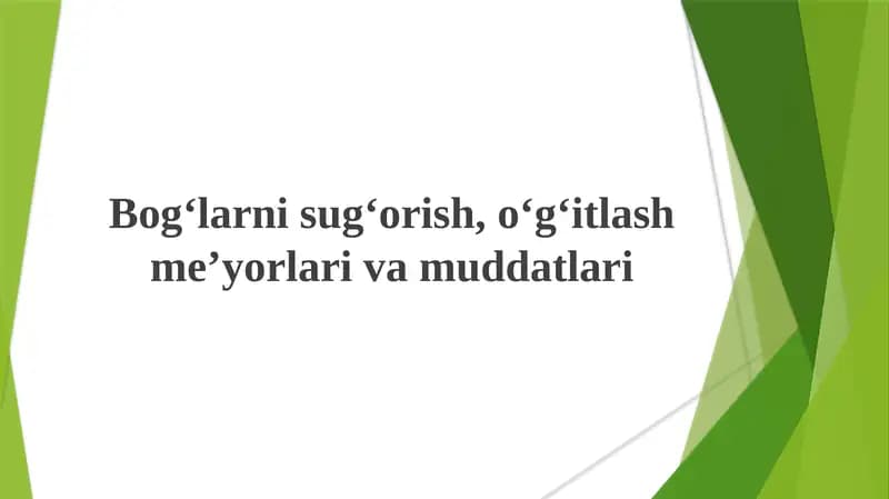 Bog'larni sug'orish, o'g'itlash me'yorlari va muddatlari
