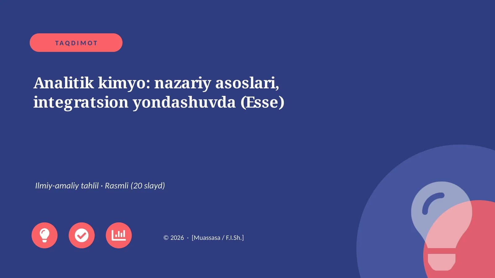 Analitik kimyo: nazariy asoslari, integratsion yondashuvda (Esse)