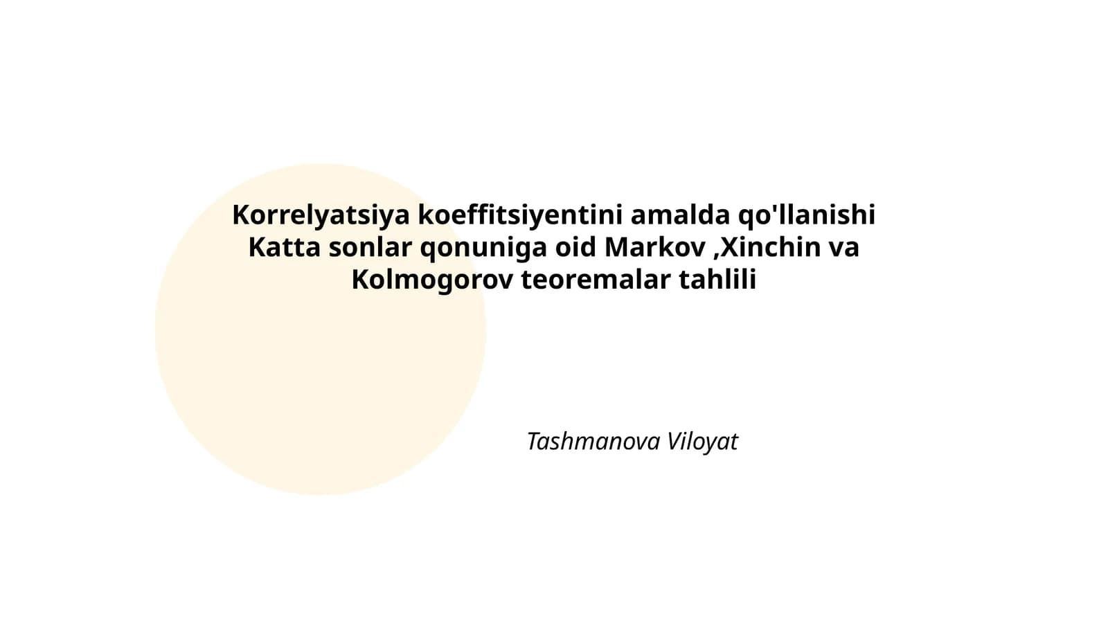 Korrelyatsiya koeffitsiyentini amalda qo'llanishi
