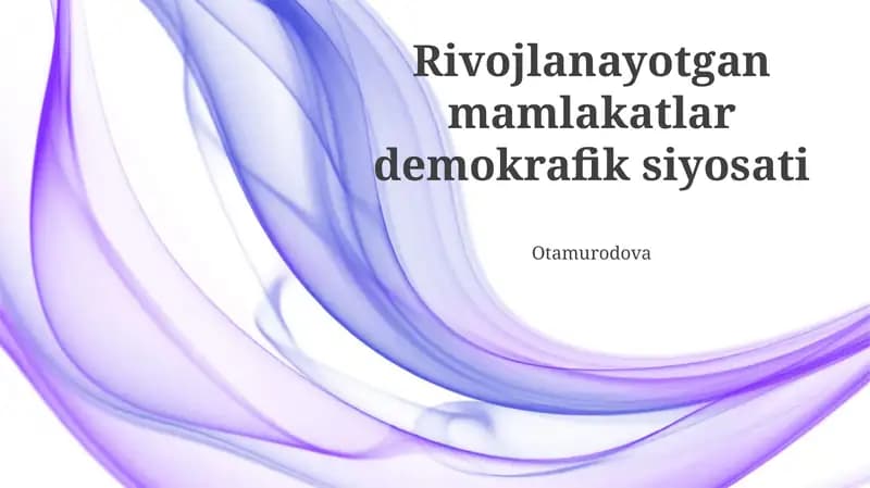 Rivojlanayotgan mamlakatlar demokrafik siyosati