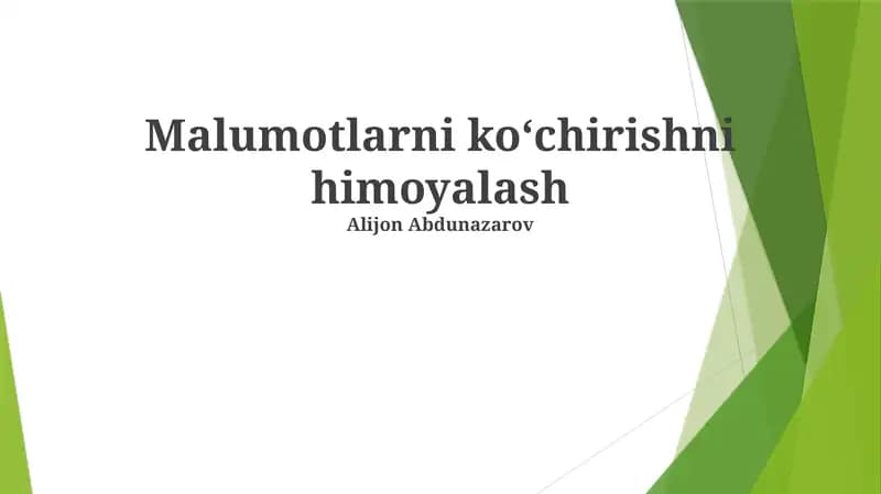 Ma'lumotlarni koʻchirishni himoyalash