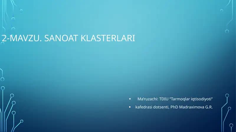 Sanoat klasterlari