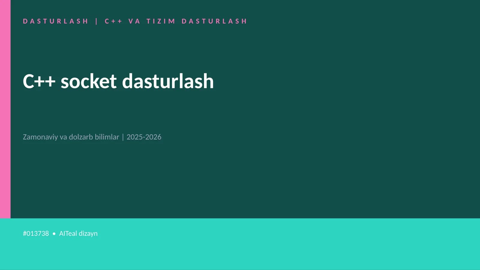 C++ VA TIZIM DASTURLASH