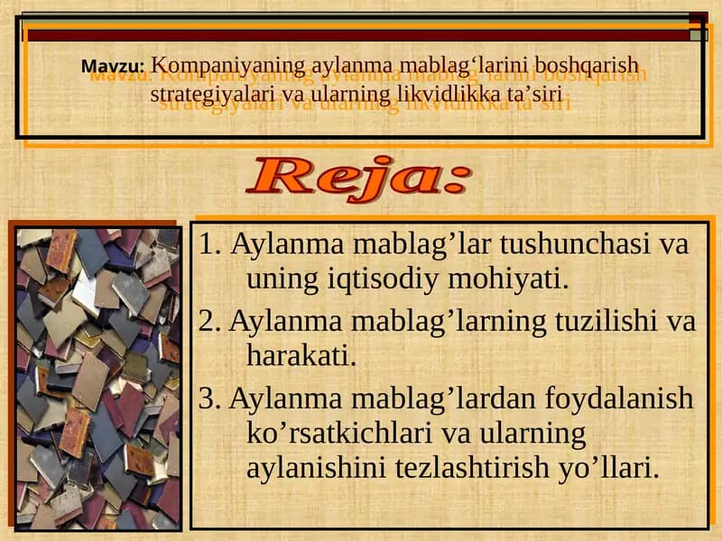 Aylanma mablagʻlarning boshqarish strategiyalari