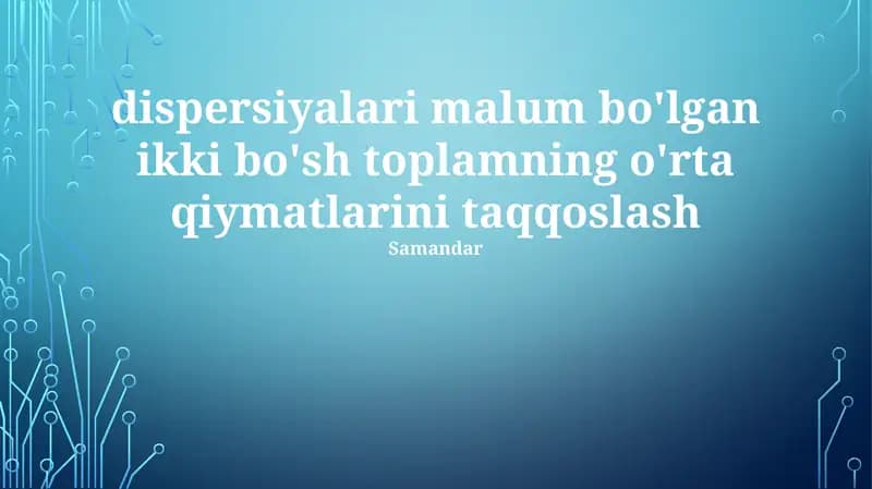 Mann-Whitney U testi