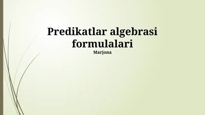 Predikatlar algebrasi formulalari