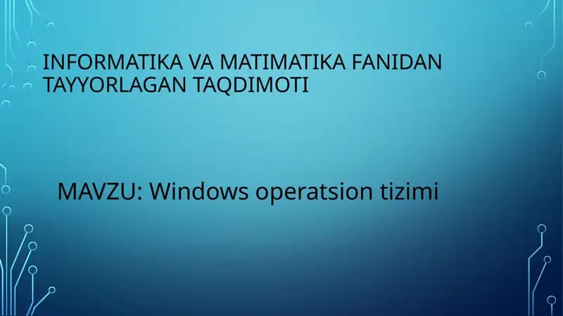 Windows operatsion tizimi