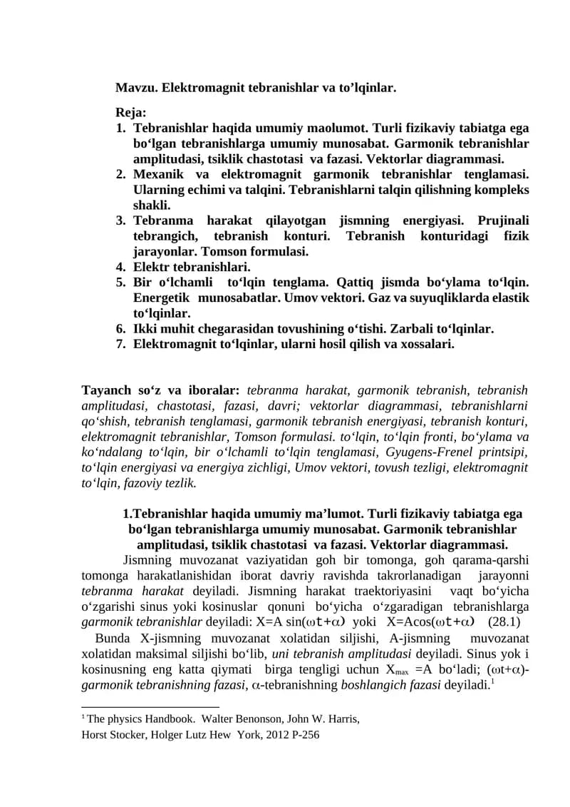 Elеktromаgnit tеbrаnishlаr va to’lqinlar