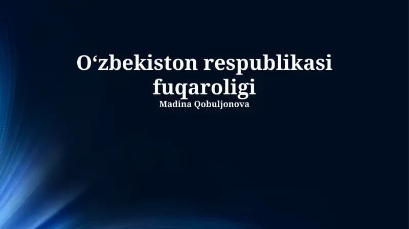 Oʻzbekiston Respublikasi fuqaroligi