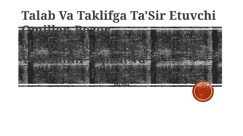 Bozor Muvozanatiga Doir Masalalar Yechimini Topish Va Grafiklarda Tasvirlash