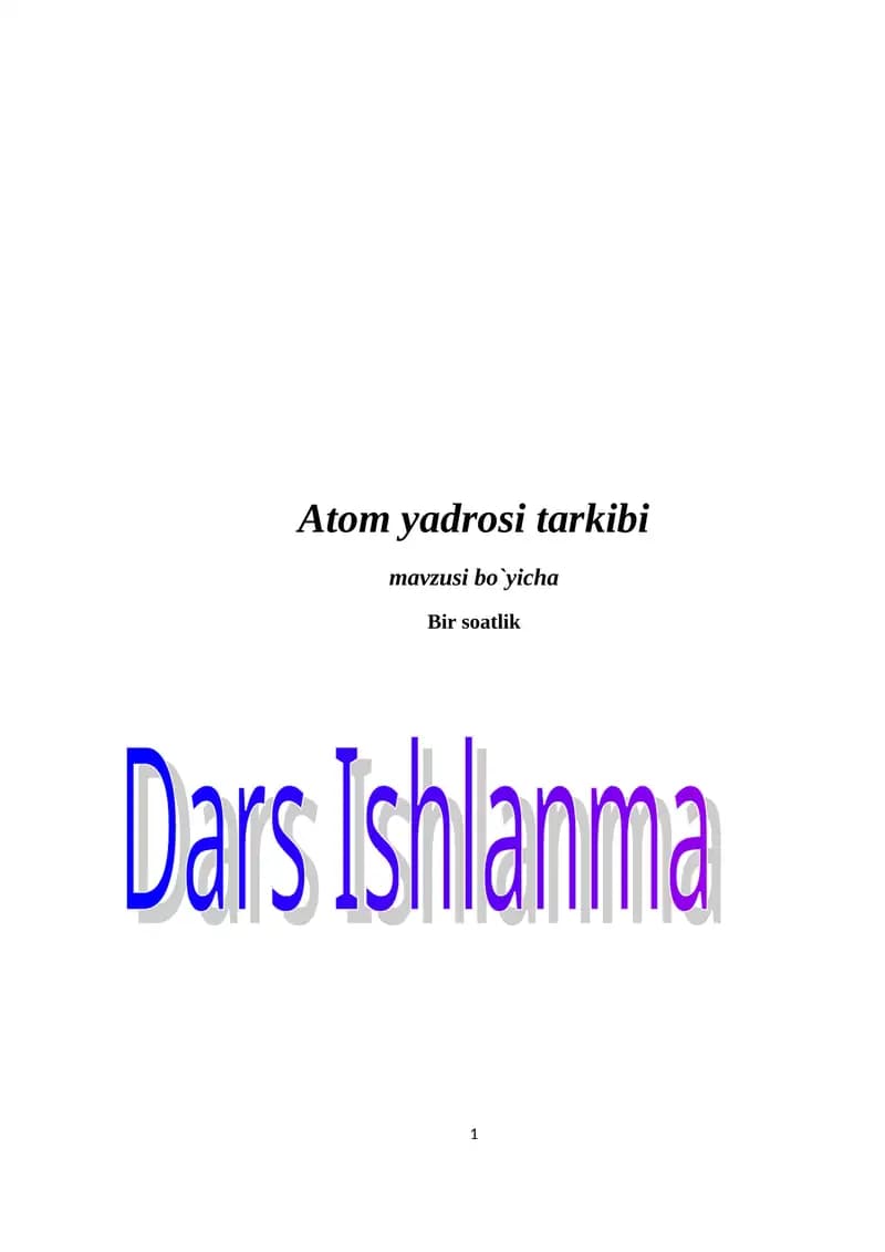 Аtom yаdrosi tarkibi