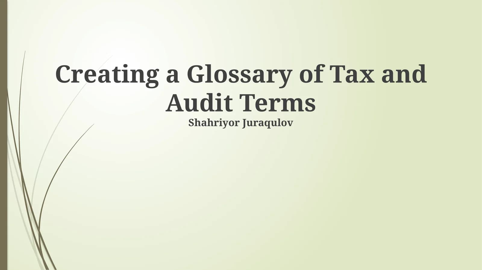Tax & Audit Glossary