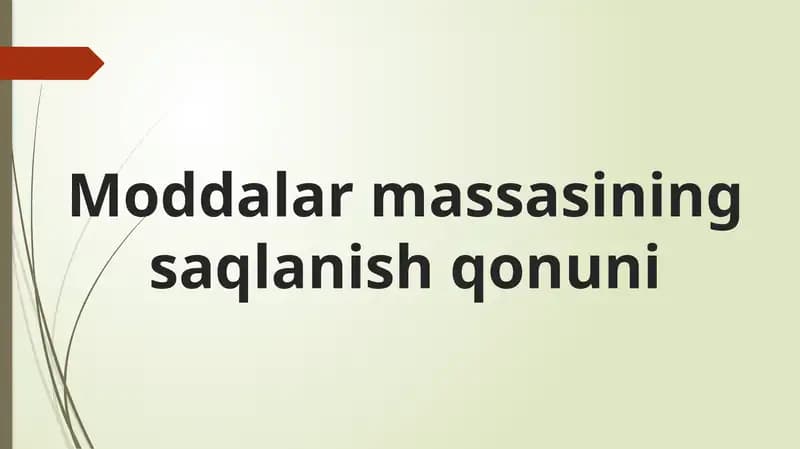 Moddalarni saqlash qonuni