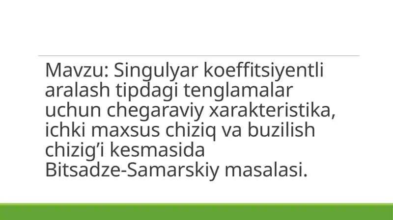 Bitsadze-Samarskiy masalasi