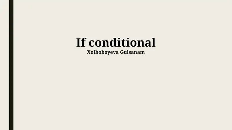 If conditional
