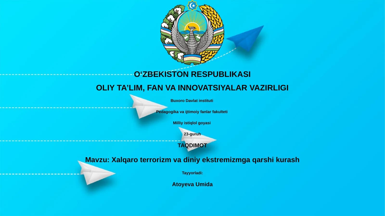 Xalqaro terrorizm va diniy ekstremizmga qarshi kurash