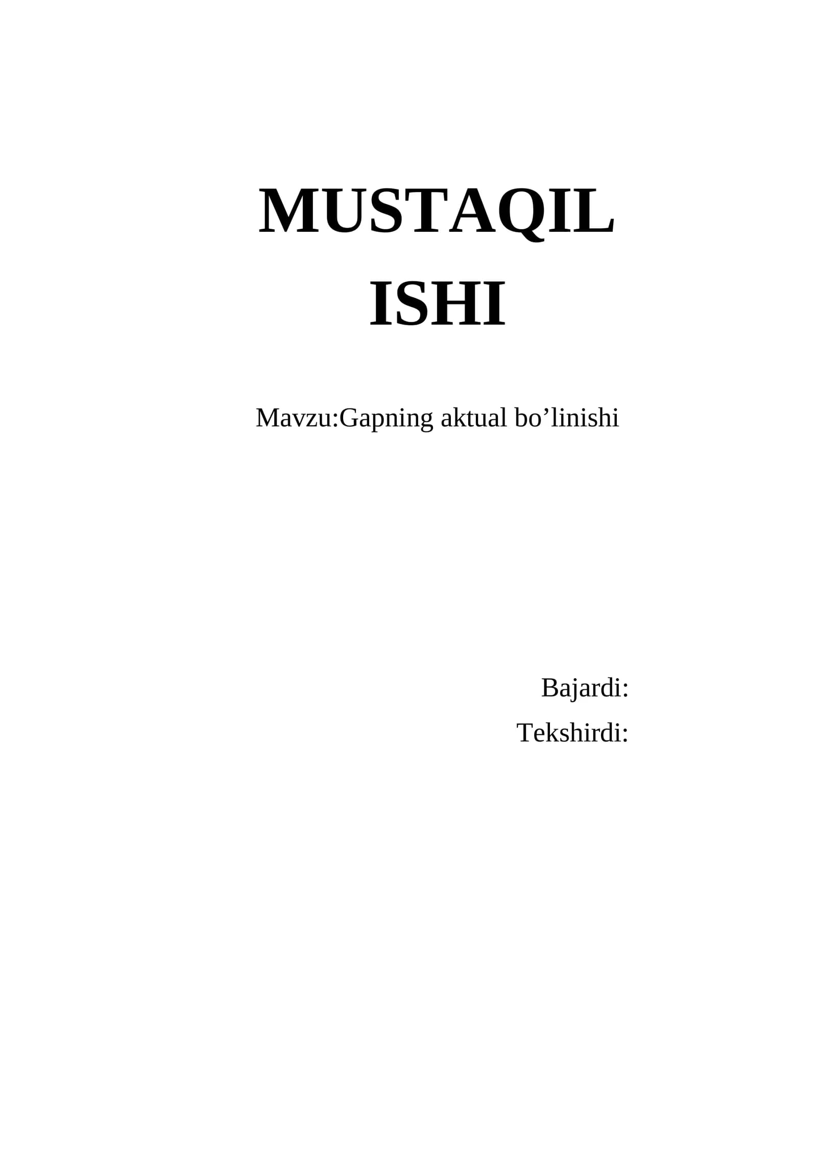 Gapning aktual bo'linishi