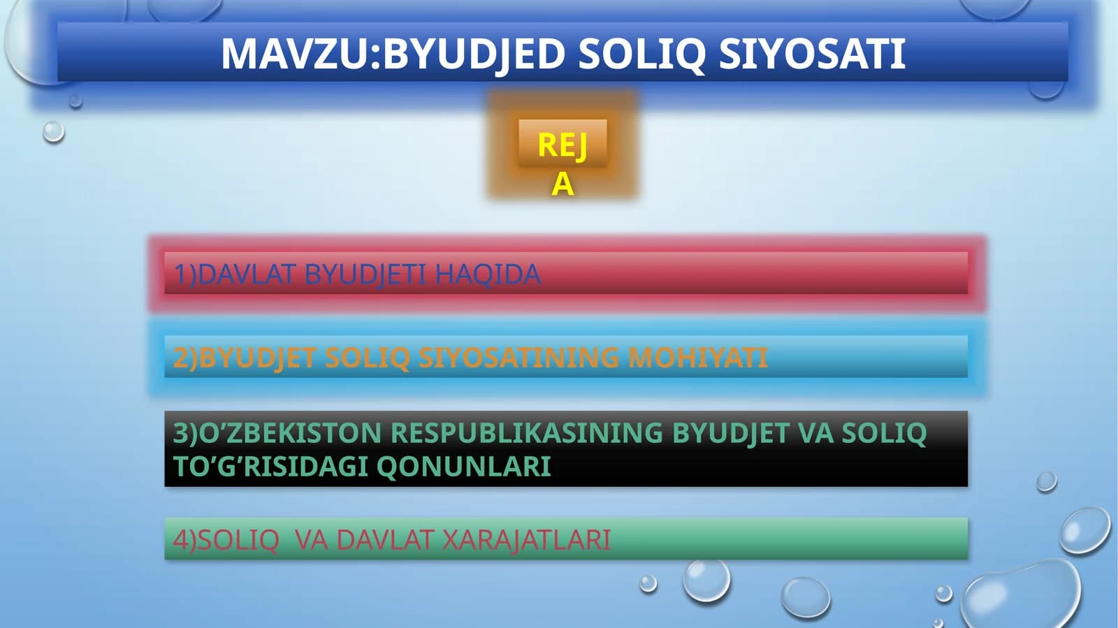 BYUDJED SOLIQ SIYOSATI
