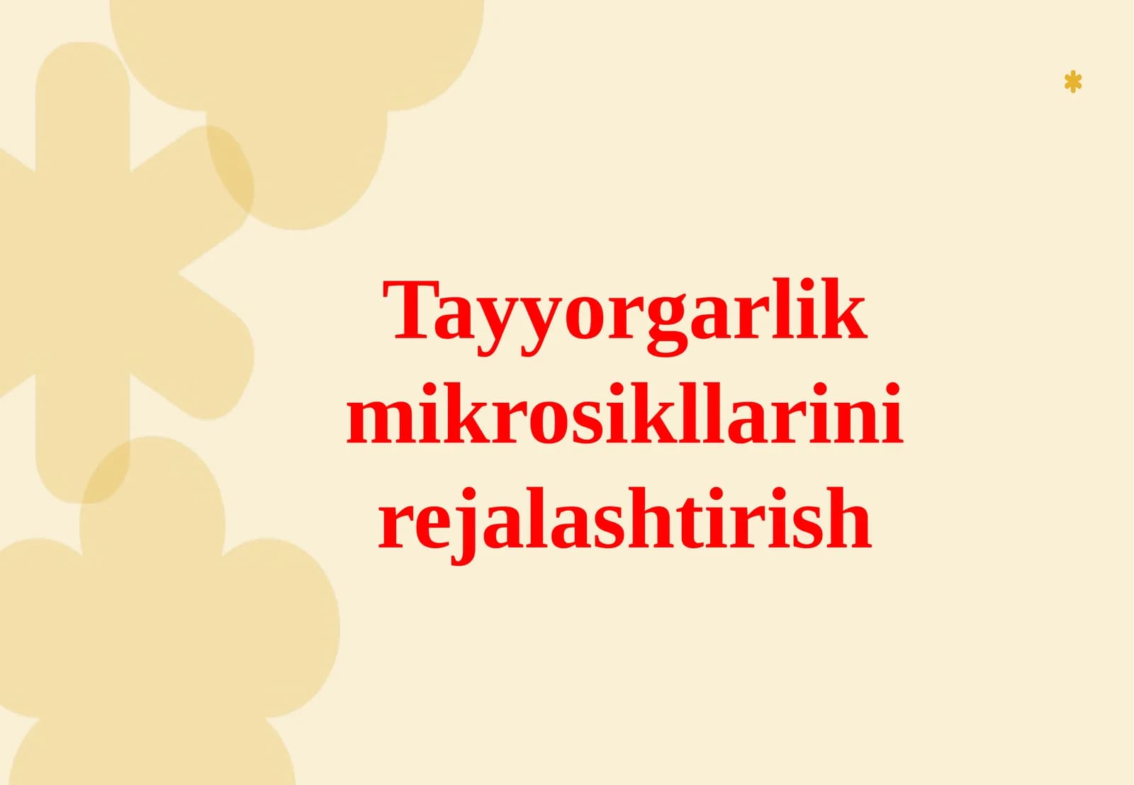 Tayyorgarlik mikrosikllarini rejalashtirish