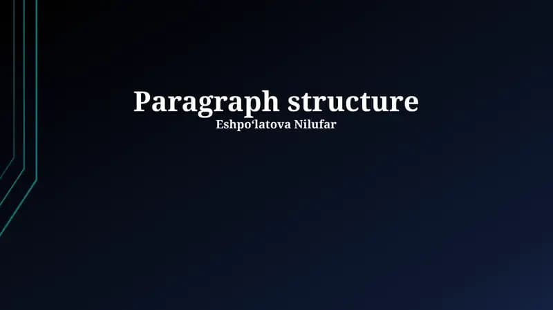 Paragraph structure