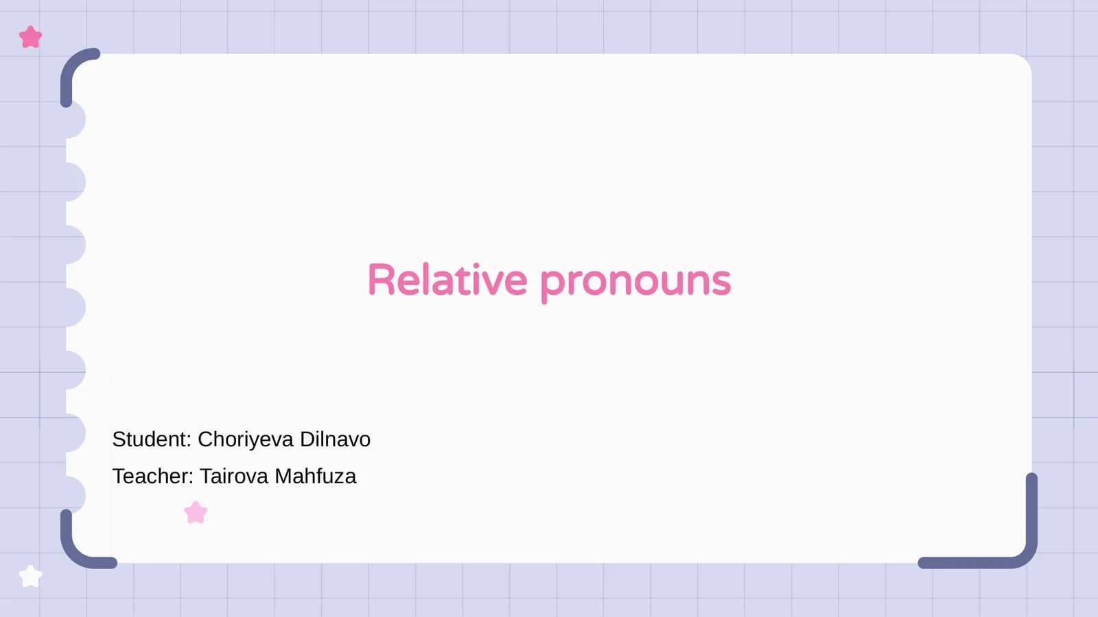 Relative pronouns