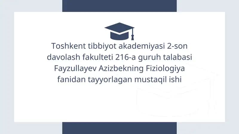 Nerv tizimining umumiy fiziologiyasi