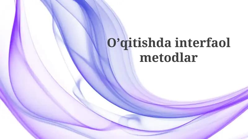 Oʼqitishdainterfaolmetodlar