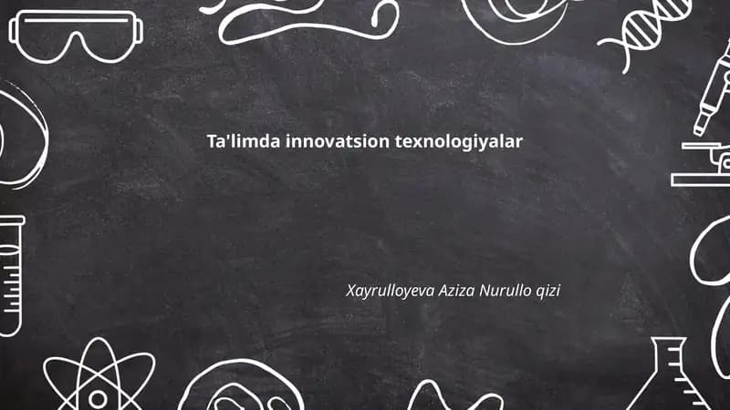 Ta'limda innovatsion texnologiyalar