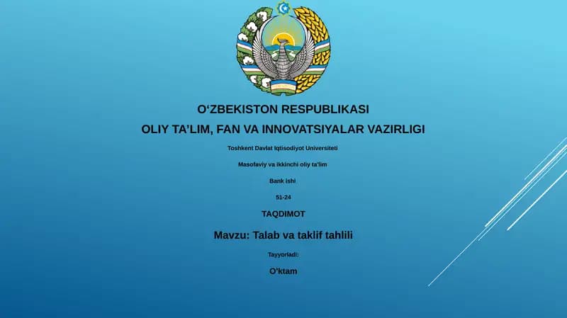 Talab va taklif tahlili