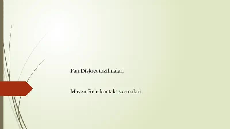 Rele Kontakt sxemalari