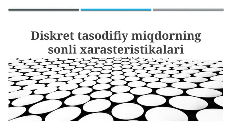 Diskret tasodifiy miqdorning sonli xarasteristikalari