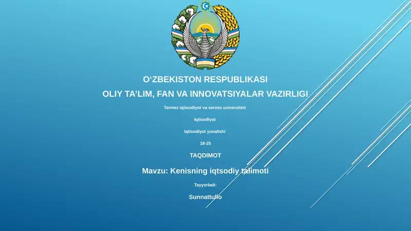 Kenisning iqtsodiy talimoti