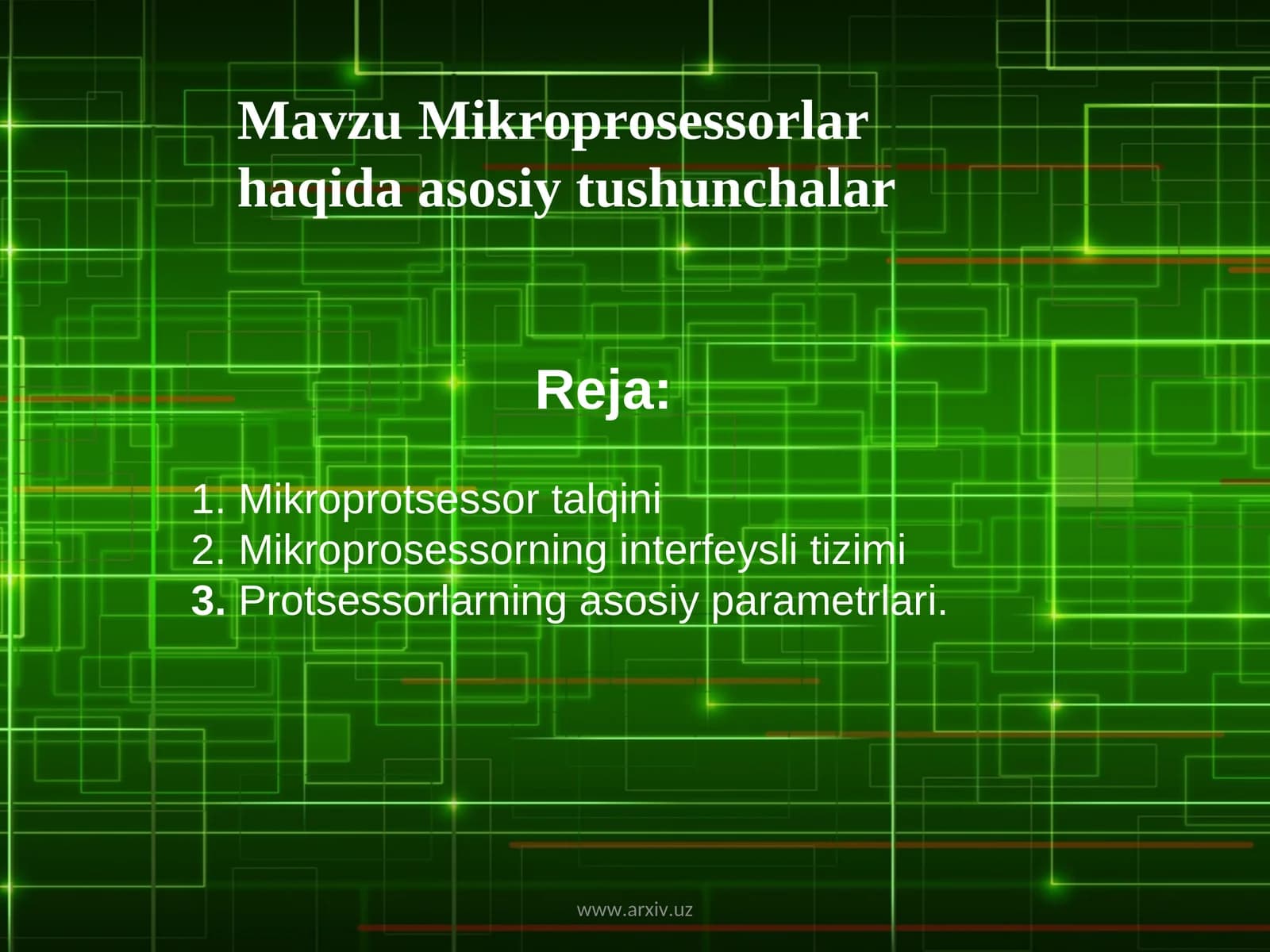 Mikroprosessorlarhaqida asosiy tushunchalar