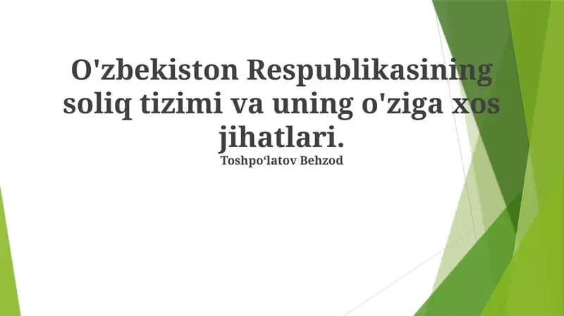 Soliq Tizimi