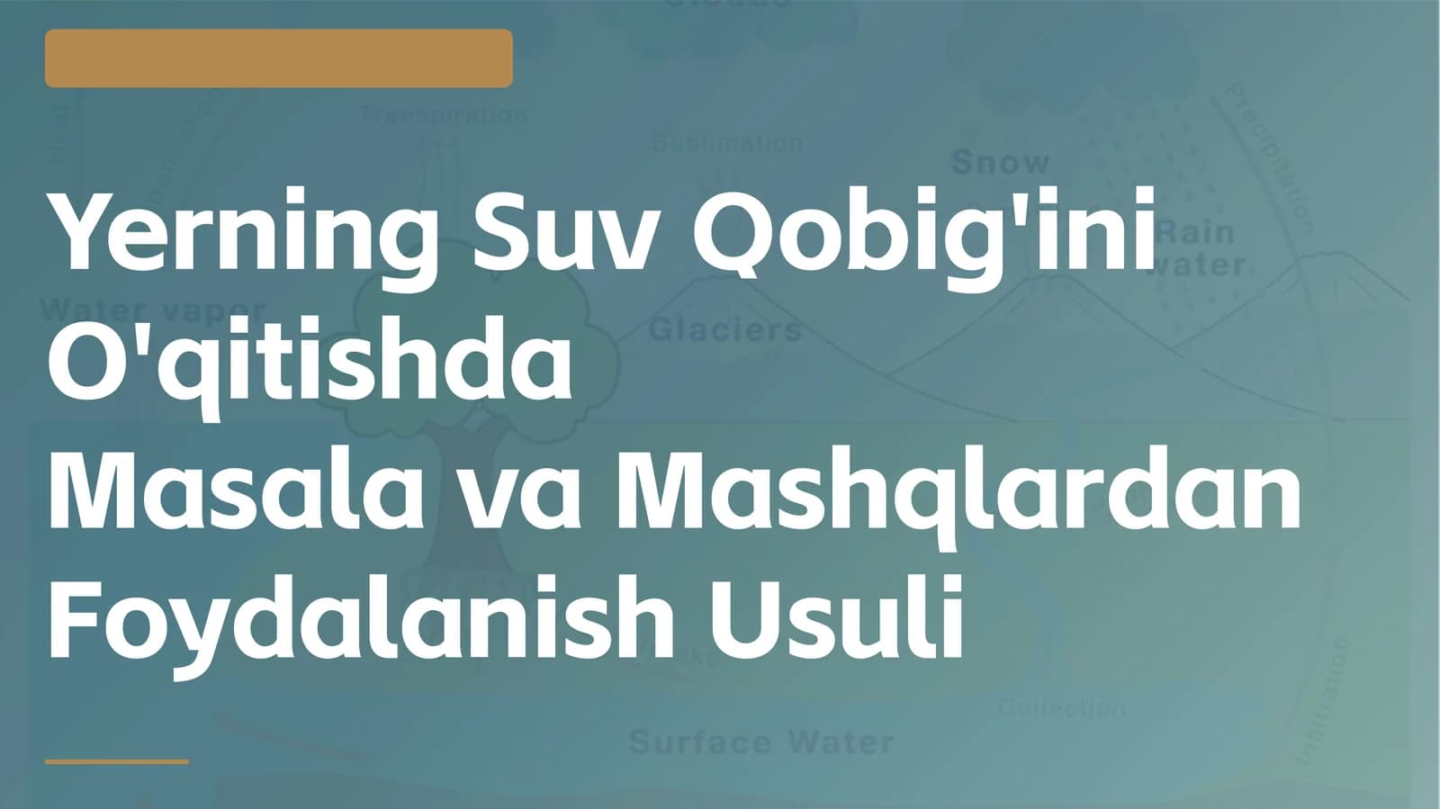 Yerning Suv Qobig'ini O'qitishda Masala va Mashqlardan Foydalanish Usuli