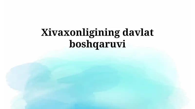 Xivaxonligining davlat boshqaruvi