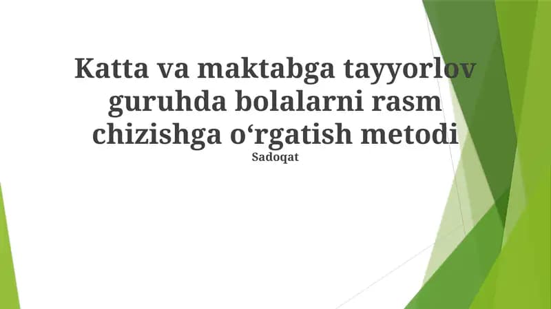 Bolalarni Rasm Chizishga Oʻrgatish Metodi