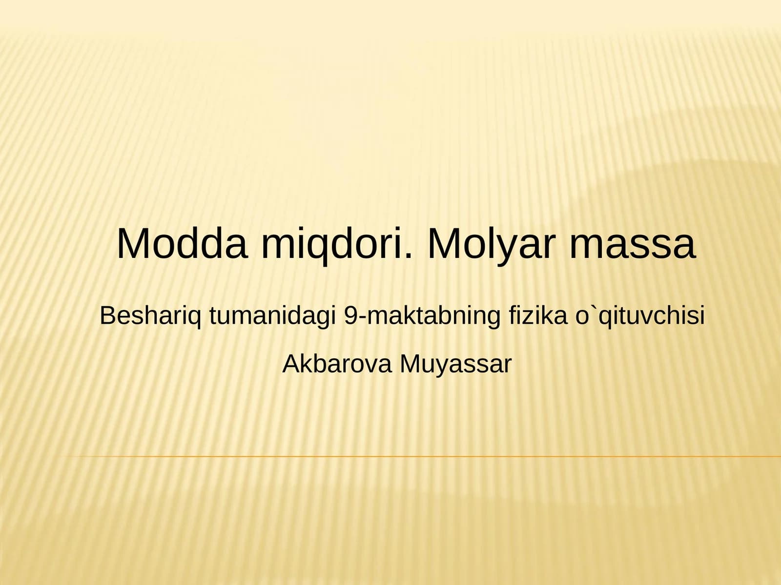 Modda miqdori. Molyar massa