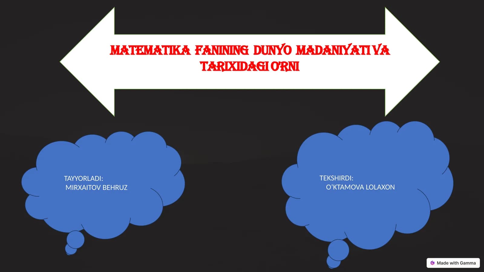 Matematika Fanining Dunyo Madaniyati va Tarixidagi O'rni